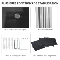 Outsunny Pop-up garden gazebo, foldable, height adjustable, UV30+ protection, 2 side walls, carry bag included(m-7)