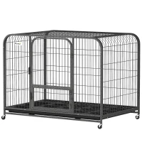 PawHut Heavy Duty Dog Crate,116 x 77 x 88 cm, Large Dog Cage for Small to Large Breeds(m-11)