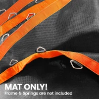 SPORTNOW Replacement Trampoline Mat with Spring Pull Tool, 72 V-Hooks, for 12ft Trampoline using 14cm Springs, Orange(m-6)