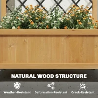 Outsunny Podwyższona donica z metalową kratką, drewniana donica z kółkami, donica na zewnątrz, Brązowa(m-6)