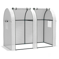 Outsunny 94 x 185cm Mini Two-Room Greenhouse - White