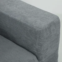 HOMCOM Modulares Ecksofa, U-Form Sofa mit breitem und tiefem Sitz, 2 Hocker, dunkelgrau(m-9)