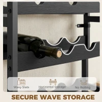 HOMCOM Wine Rack Freestanding Industrial Liquor Cabinet 5-Tier 20 Bottles Bar Stand with Adjustable Feet, Black(m-6)