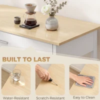 HOMCOM Carrito de cocina con almacenamiento, isla de cocina móvil con amplia encimera, cajón, 2 estantes abiertos, portatoallas, Blanco(m-4)