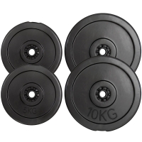 HOMCOM Set de 4 disques de poids, set de disques de musculation pour entraînement, Noir