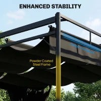 Outsunny Pergola Ogrodowa 3x3 m Wodoodporna Ochrona Przed Słońcem z Regulowanym Baldachimem i Zasłonami, Wolnostojąca(m-6)