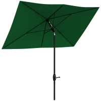 Outsunny Chapéu de Sol de Jardim 300x200x248 cm Proteção UV50+ Inclinável com Teto de Ventilação e Manivela para Terraço Verde(m-10)