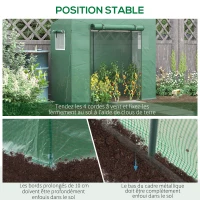Outsunny Anti-UV Garden Greenhouse 2 Mesh Windows + Reinforcement Bars 200L x 77l x 169H cm Steel PE Green(m-6)