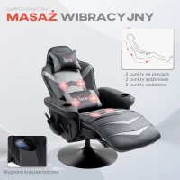 HOMCOM Fotel relaksacyjny z masażem, elektryczny, z funkcją leżenia(m-4)