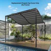 Outsunny Zastępczy dach do pergoli, osłona przeciwsłoneczna do zadaszenia tarasu, 298 x 293 cm, ciemnoszara(m-8)