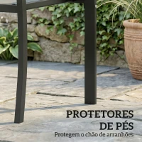 Outsunny Conjunto de Mesa e Cadeiras com 3 peças Conjunto de Jardim 2 Cadeiras de Textilene e Mesa de Vidro  Cinza Claro(m-8)