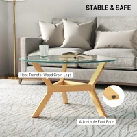 Stół kawowy ze szkła hartowanego, regulowane nóżki(m-6)