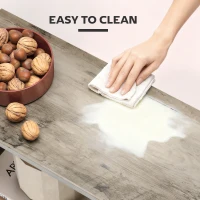 HOMCOM Side Table, Narrow End Table with Storage Shelves, S-Shaped, 3-Tier, 50W x 19.5D x 58H cm, Grey(m-6)