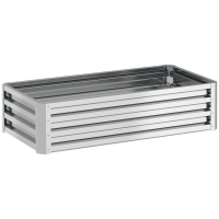 Outsunny Raised Beds for Garden, Galvanized Outdoor Planters, for Herbs and Vegetables, Use for Patio, Backyard, Balcony, Silver