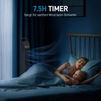 HOMCOM Standventilator, Turmventilator, Klimaanlage, 3 Modi, drehbar, Timer, Schwarz(m-6)