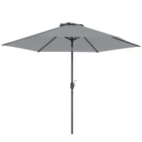 Outsunny Umbrelă de Grădină 3x3 m Înclinabilă cu Sistem de Deschidere cu Manivelă, din Metal și Poliester, Gri(m-10)