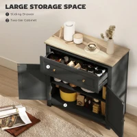 HOMCOM Sideboard Storage Cabinet, Modern Kitchen Cupboard with Adjustable Shelf, Drawer and Double Doors, Black(m-4)