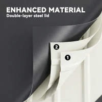 Outsunny Metalowa Skrzynia Ogrodowa 350L z Podwójną Pokrywą 120 x 61 x 62 cm, Wodoodporna, Zamykana, Szara(m-7)