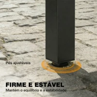 Outsunny Mesa de Refeição para Exterior Extensível 120/80x70 cm com Estrutura de Aço e Bancada de Madeira de Acácia para 4-6 Pessoas Madeira e Preto(m-7)