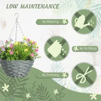 HOMCOM Set of 2 Artificial Hanging Cosmos Flowers - Multi-Colored(m-6)