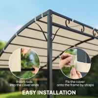 Outsunny Zastępczy dach do pergoli zadaszenie tarasu dach na wymianę do pawilonu 3 x 3 m 298 x 293 cm kremowobiały(m-5)