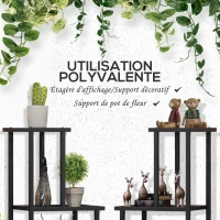 Outsunny 4-Tier Plant Stand for Indoor and Outdoor Metal Plant Shelf for Garden, Patio, Balcony, Black(m-4)