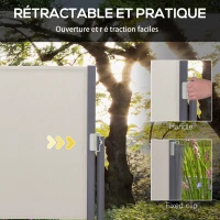 Outsunny Side retractable privacy screen 3 x 1 m Aluminum High-Density UV-Proof Polyester 180 g/m² Gray(m-5)