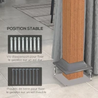 Outsunny Tonnelle de jardin avec toit rigide en métal galvanisé, structure en aluminium, rideaux et moustiquaires, 3x4 m(m-8)