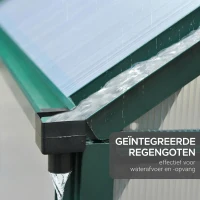 Outsunny aluminium kas met dakraam deur 190 x 192 x 201 cm, groen + transparant(m-7)