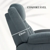 HOMCOM Poltrona Relax Reclinável Elétrica Poltrona Levanta Pessoas com Controlo Remoto Apoio para os Pés e Bolsos Laterais 92x94x105 cm Cinza(m-6)