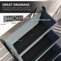 Outsunny 5-Tier Raised Garden Bed, Vertical Ladder Plant Stand with 5 Removable Boxes, Drainage Holes and Plugs, Indoor Outdoor Elevated Flower Herb Growing Box for Garden Patio Balcony, Grey(m-6)