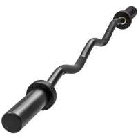 SPORTNOW 4ft Olympic EZ Curl Bar, Barbell Bar for 2" Weight Plates with Non-Slip Hand Grip 120cm(m-10)
