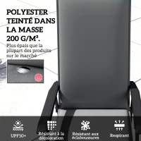 Outsunny Set of 4 outdoor chair cushions with ties and adjustable strap, fade-resistant UPF50+, 124x50x5cm, gray(m-4)