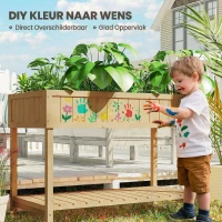 Outsunny Verhoogd Bed 8 Compartimenten Plantentafel Bloembak Sparrenhout 1 Plank + Afvoer(m-5)