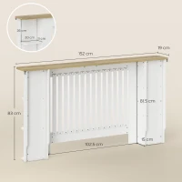 HOMCOM Radiator Cover with Open Storage Shelves, Vertical Slatted Cabinet Shelf Heater Cover for Living Room, Hallway, Large, White(m-3)