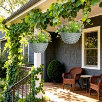 HOMCOM Set of 2 Artificial Hanging Cosmos Flowers - Multi-Colored(m-9)