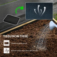 Outsunny Planter on Wheels rectangular planter drainage felt metal solid wood 96 x 30.6 x 30 cm natural wood(m-5)