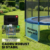 SPORTNOW trambulină elastică, trambulină, covor elastic, trambulină elastică de grădină, trambulină cu plasă(m-4)