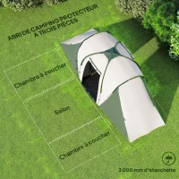 Outsunny Family camping tent 4-6 pers. waterproof lightweight easy to set up 2 large doors dim. 5.55L x 2.25l x 1.9H m(m-4)