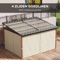 Outsunny Verstelbare Tuinprieel, Weerbestendig, Inclusief Bevestigingsmateriaal, Beige(m-6)