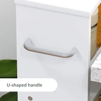 HOMCOM 4 Tier Utility Rolling Cart, Storage Trolley with Wheels and Handle, Narrow Shelf Organizer for Living Room, Laundry, Garage and Bathroom, Black(m-6)