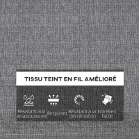 Outsunny Set of 4 chair cushions, 47 x 47 cm seat pads, thick padding, fade-resistant, gray(m-4)