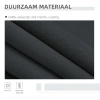 Outsunny Zijluifel Terraszeil 200x290cm, Hoogte-Aanpassbaar, Metalen Frame, Vuur op de Terras, Familie, Grijs(m-6)