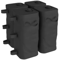Outsunny Set of 4 Heavy Duty Gazebo Weights Bags, 500D Sand Weights with Carry Handles for Garden Marquee, Parasol, Black(m-11)