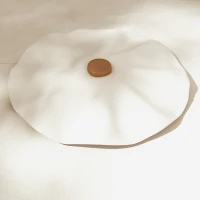 Outsunny Round Tilting Parasol Ø 264 cm with Frills High-Density Polyester UV-Resistant Fabric Removable Pole 8 Ribs - Cream(m-9)