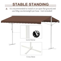 Outsunny Samodzielna markiza, regulowany kąt nachylenia, korbka, stelaż metalowy, odporny na warunki atmosferyczne, 4x3m, Krem(m-7)