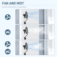 HOMCOM Wentylator stojący z nawilżaniem powietrza, cichy, mobilny, zdalne sterowanie, czarny(m-4)