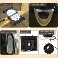 HOMCOM Retro 3000W Kettle and Toaster Set - Black(m-9)