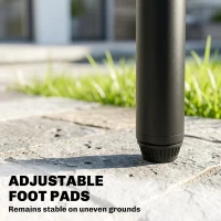 Outsunny Set 2 Sedie da Giardino Resistenti alle Intemperie in Acciaio e Legno, Sedia Impilabile con Schienale fino a 160kg, Legno Naturale(m-4)