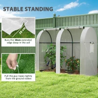 Outsunny 94 x 185cm Mini Two-Room Greenhouse - White(m-7)